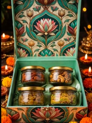 Dryfruit  & namkeen combo floral gift box